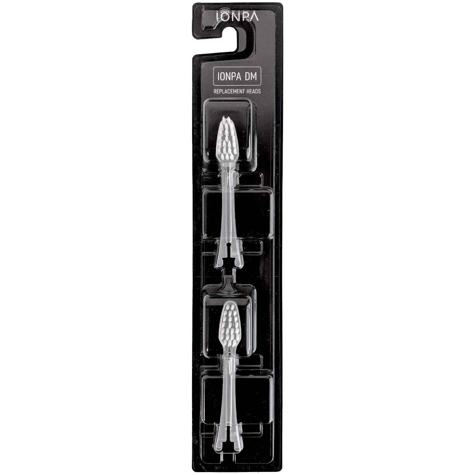 IONPA DM Clear replacement brush head – 2-pack, back view