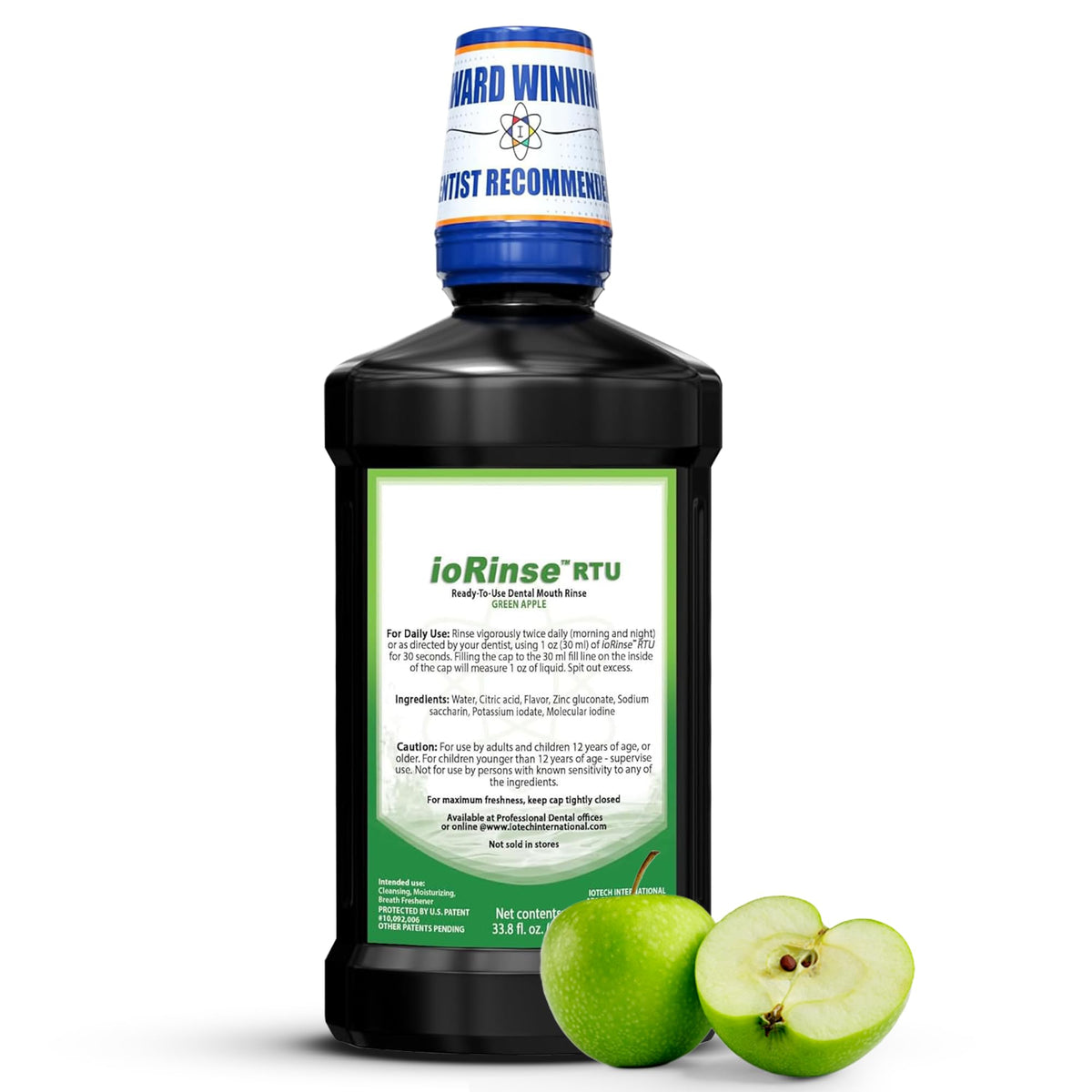 ioRinse RTU mouthwash bottle in green apple flavor, 1 liter