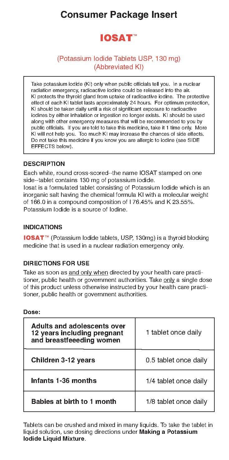 IOSAT instruction label on packaging
