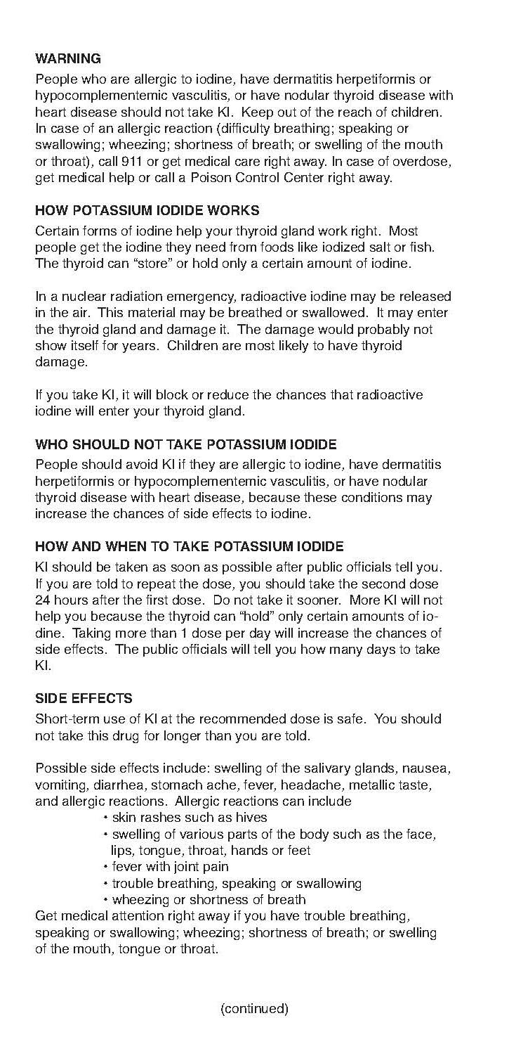 Boxed IOSAT Potassium Iodide 14-tablet pack