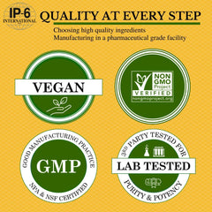 Back label with ingredients and certifications