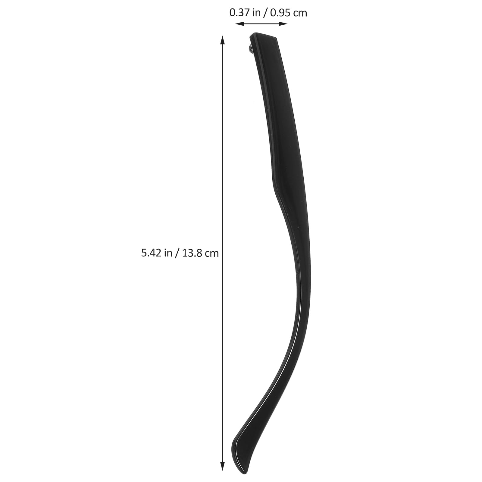 Temple arm with screws and washers arranged for installation