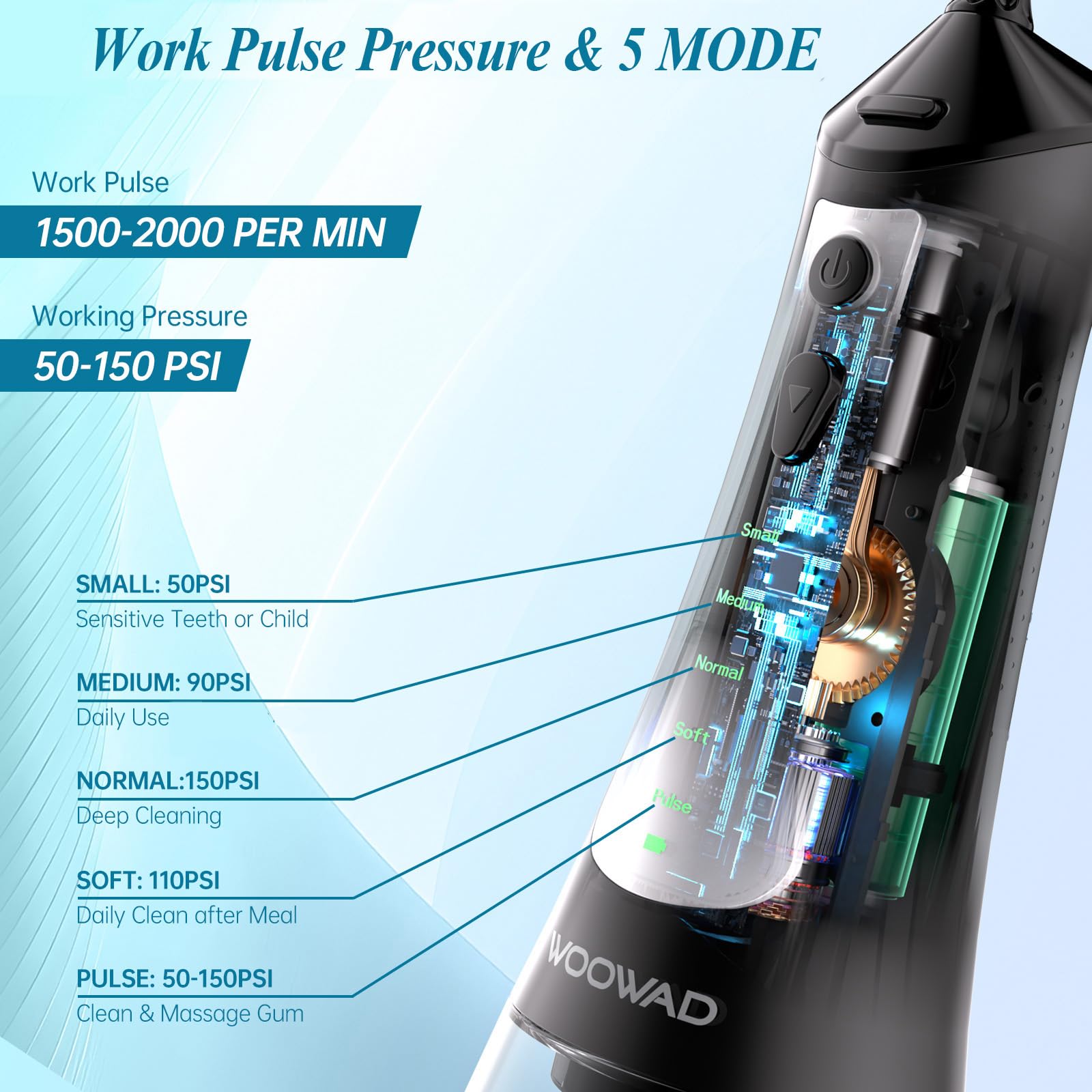 IPX7 waterproof cordless water flosser