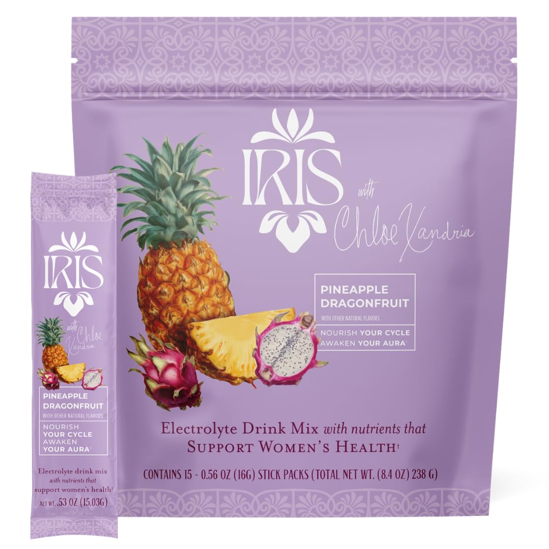 Iris front packaging shows flavor and ingredient highlights for quick selection and benefits