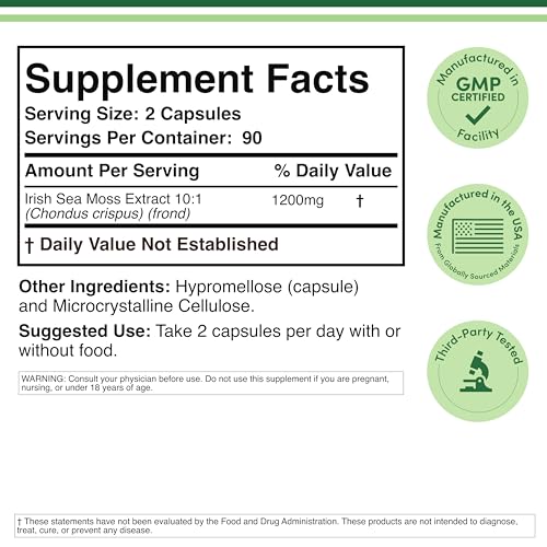 Close-up of product label showing 180 capsules and 1200 mg per serving
