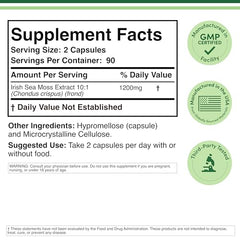 Close-up of product label showing 180 capsules and 1200 mg per serving
