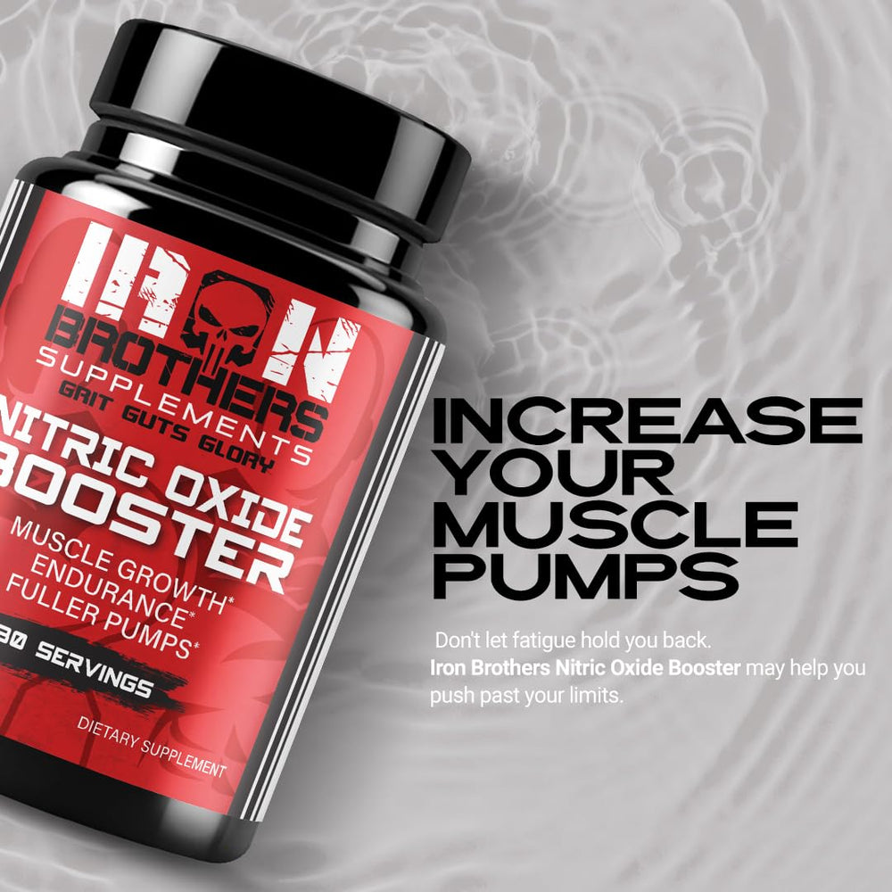 Iron Brothers Nitric Oxide Booster with BioPerine and niacin for absorption and dilation