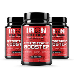 Iron Brothers Testosterone Booster 3-pack bottle highlighting long-term hormone support and consistency