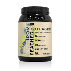 Iron Feather Collagen Powder packaging for unflavored variant