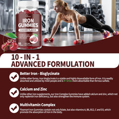 Nutrition and ingredients list for Iron Gummies 9-in-1