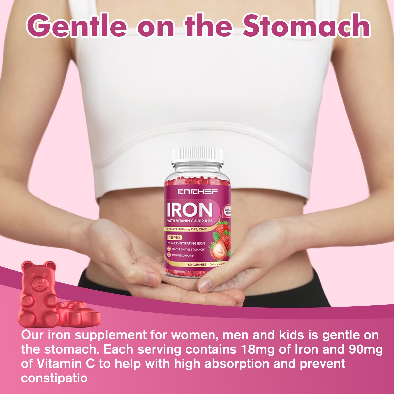 Inside view of iron gummies showing berry shapes