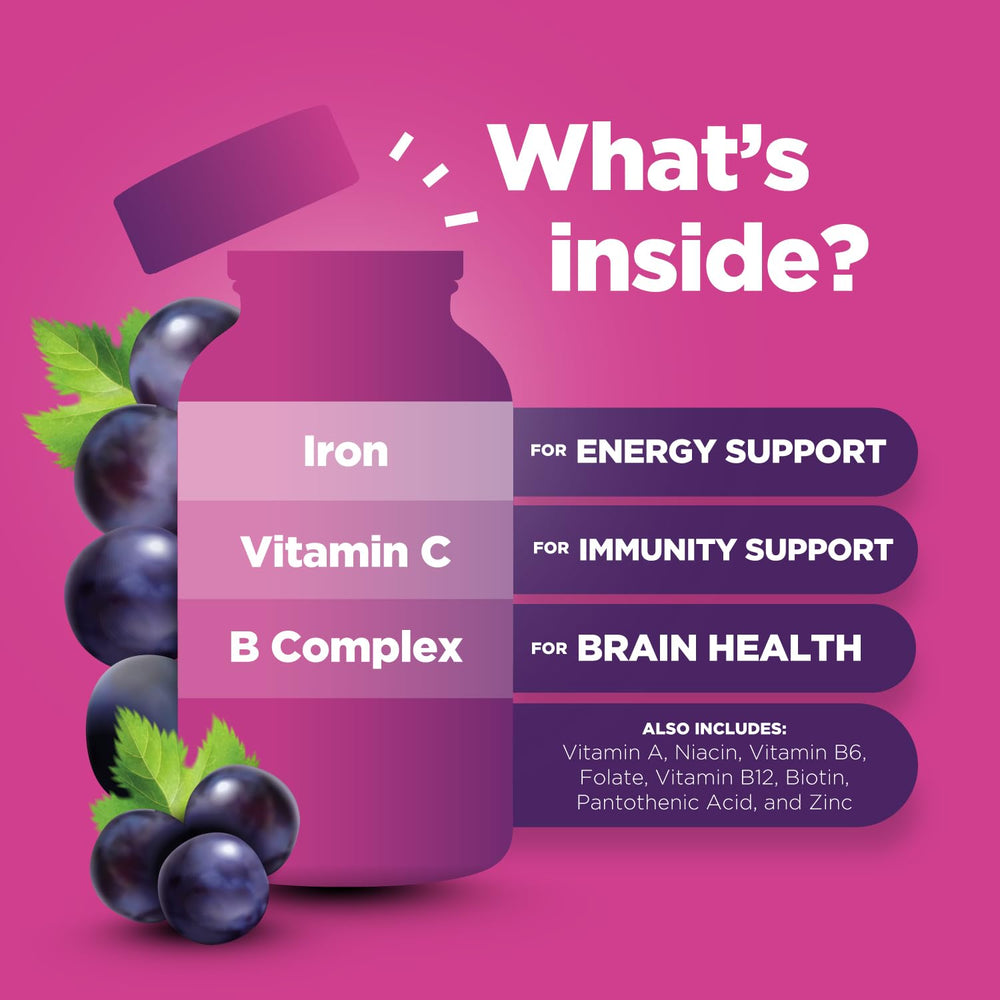 Kid-friendly gummy vitamins on a white background