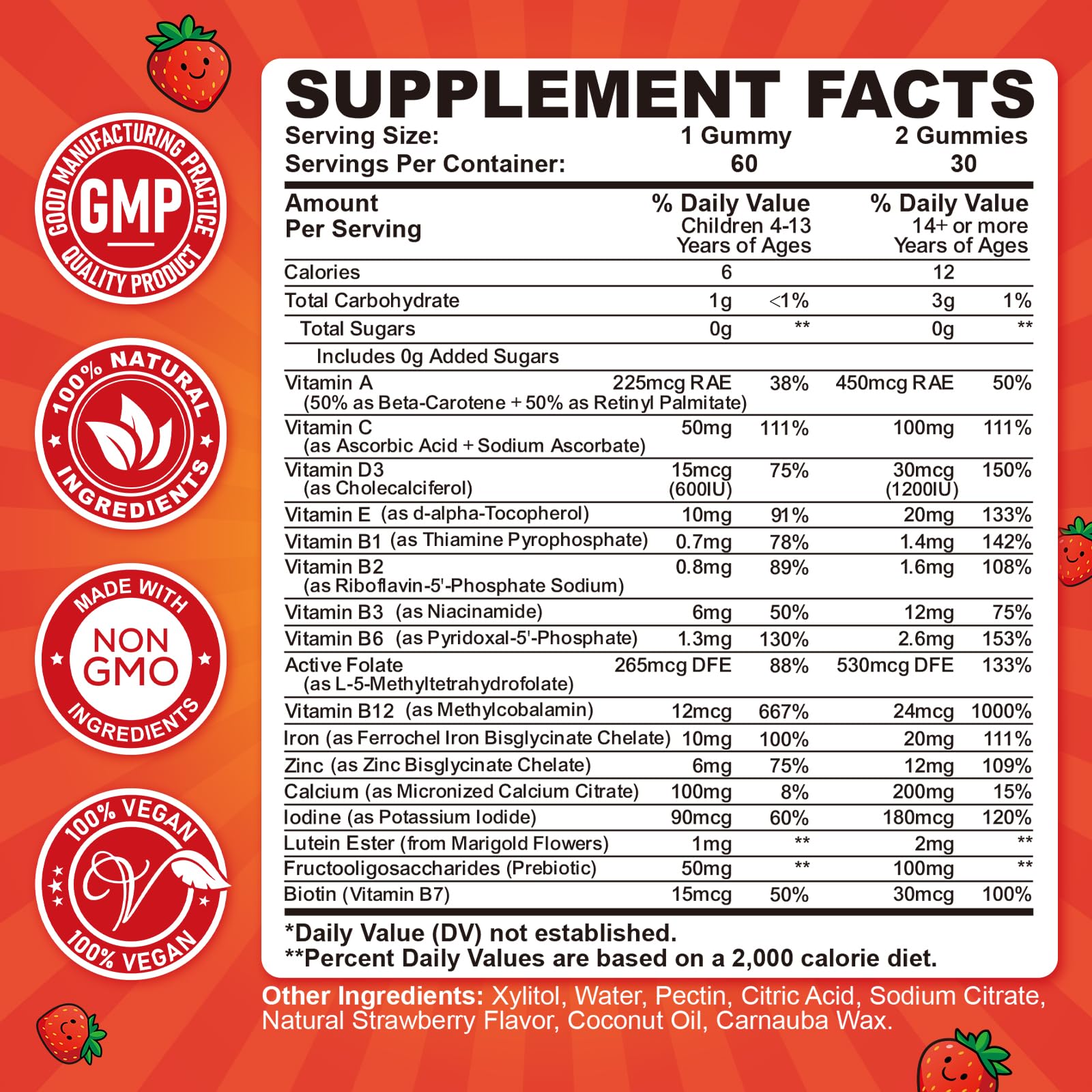 Close-up of strawberry-flavored gummy