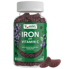 Iron Gummies with Vitamin C grape flavor bottle front 60 count