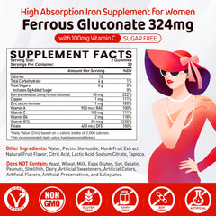 Vegan and Organic Iron Supplement label