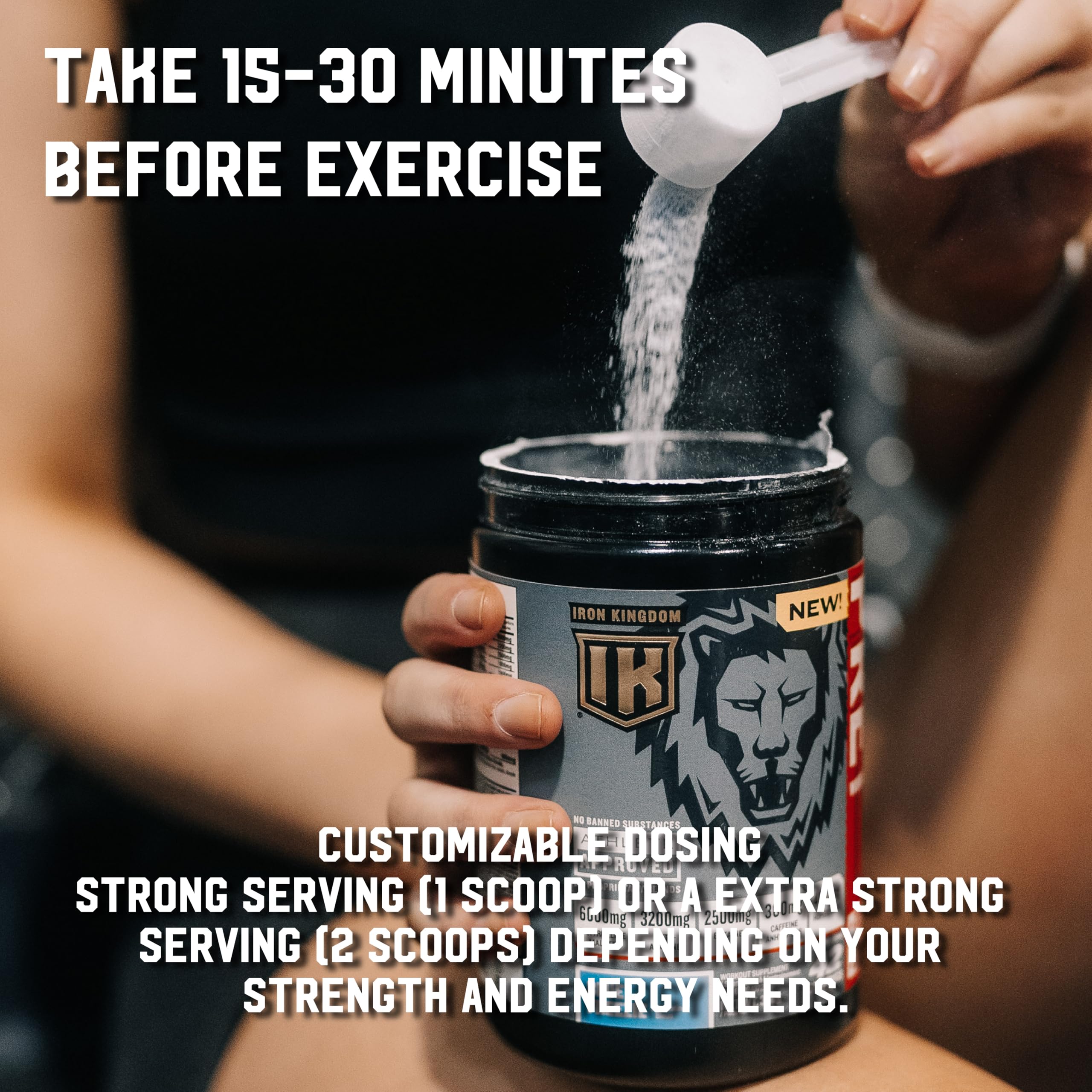 Caffeine and amino acids highlights on label