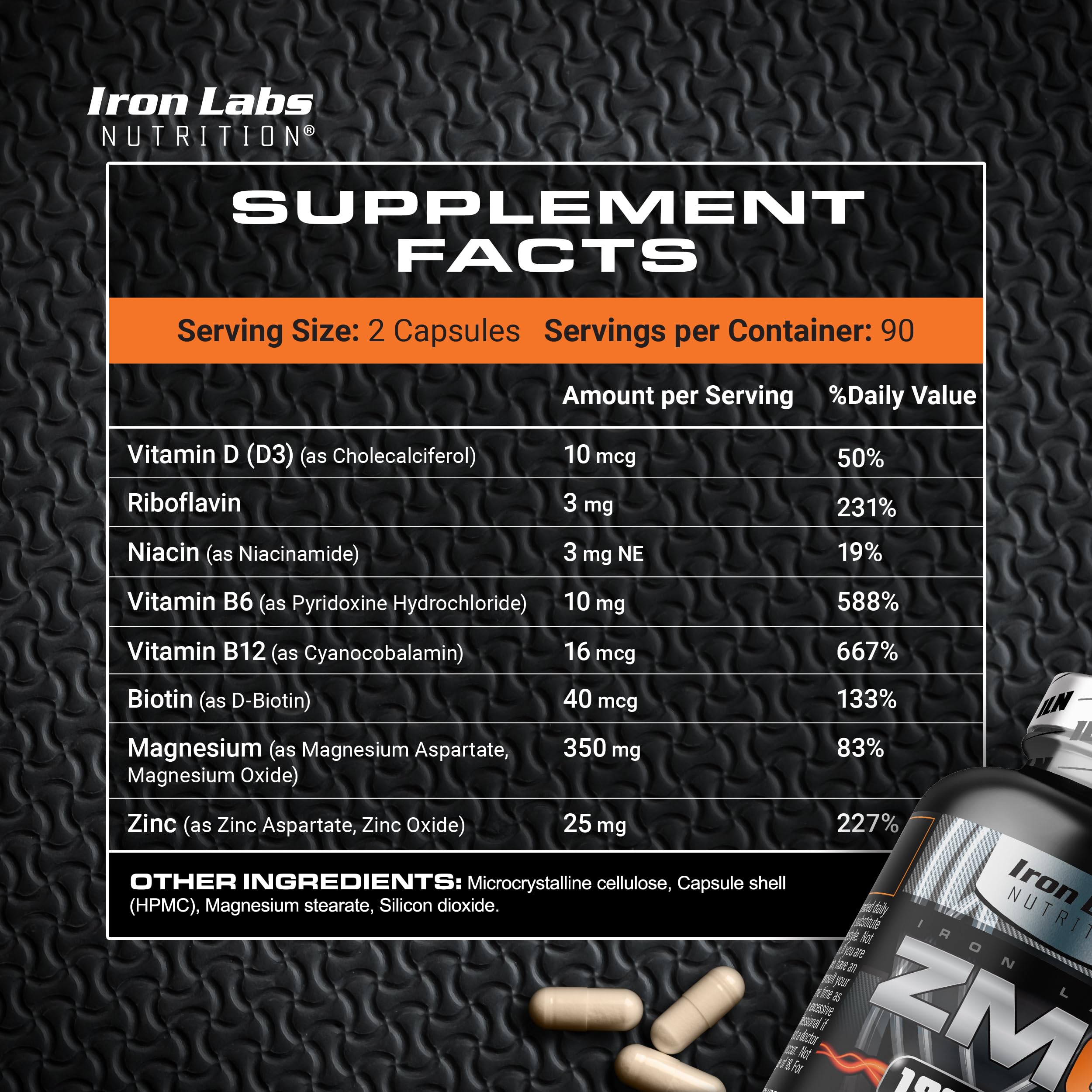 Back view of Iron Labs ZM6 bottle with label