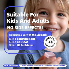 Individually wrapped iron chewy supplement