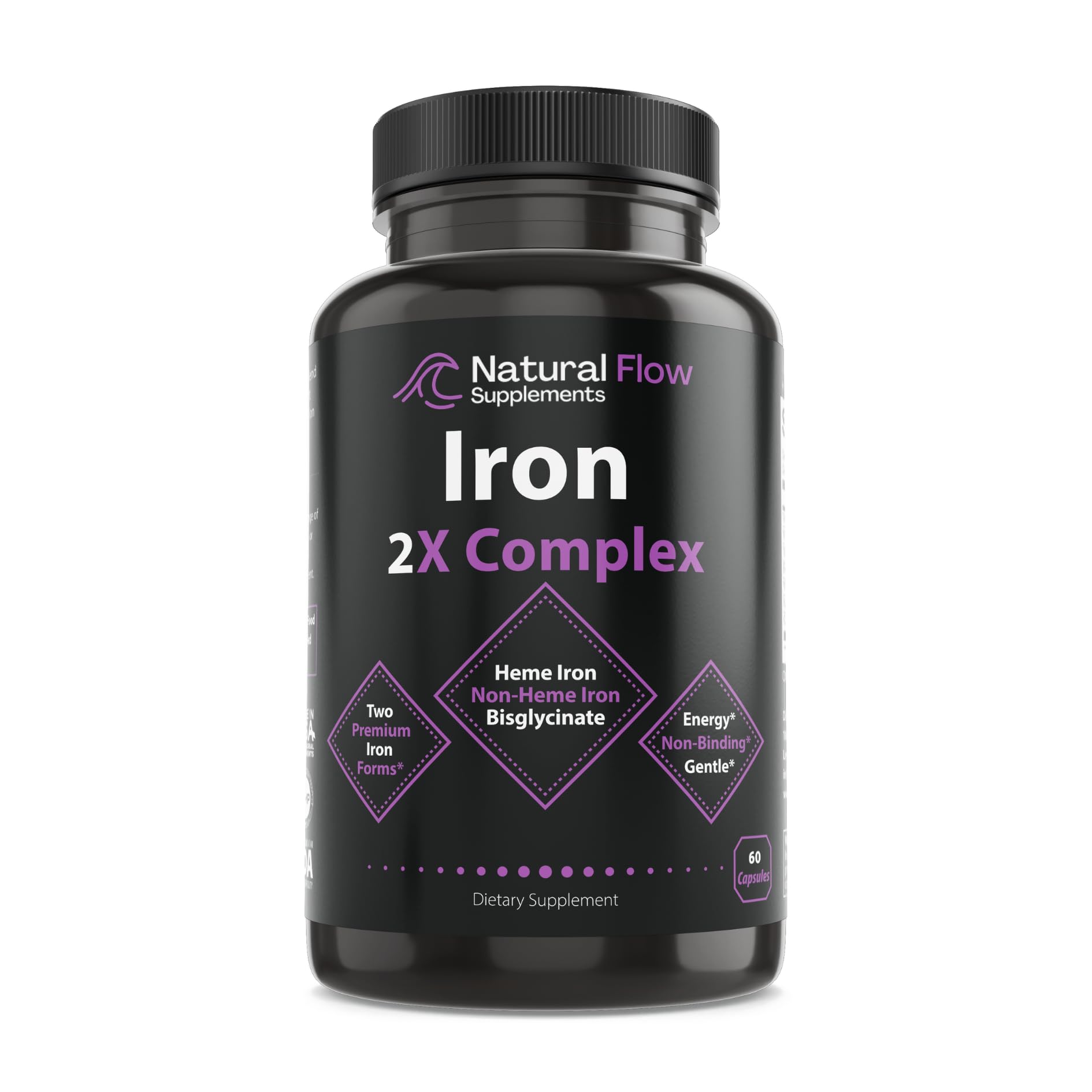 Iron Supplement 2x Complete Complex bottle with 60 capsules
