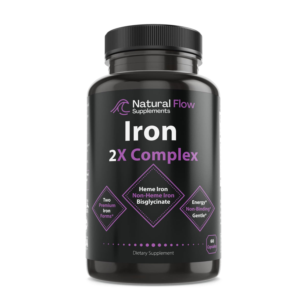 Iron Supplement 2x Complete Complex bottle with 60 capsules