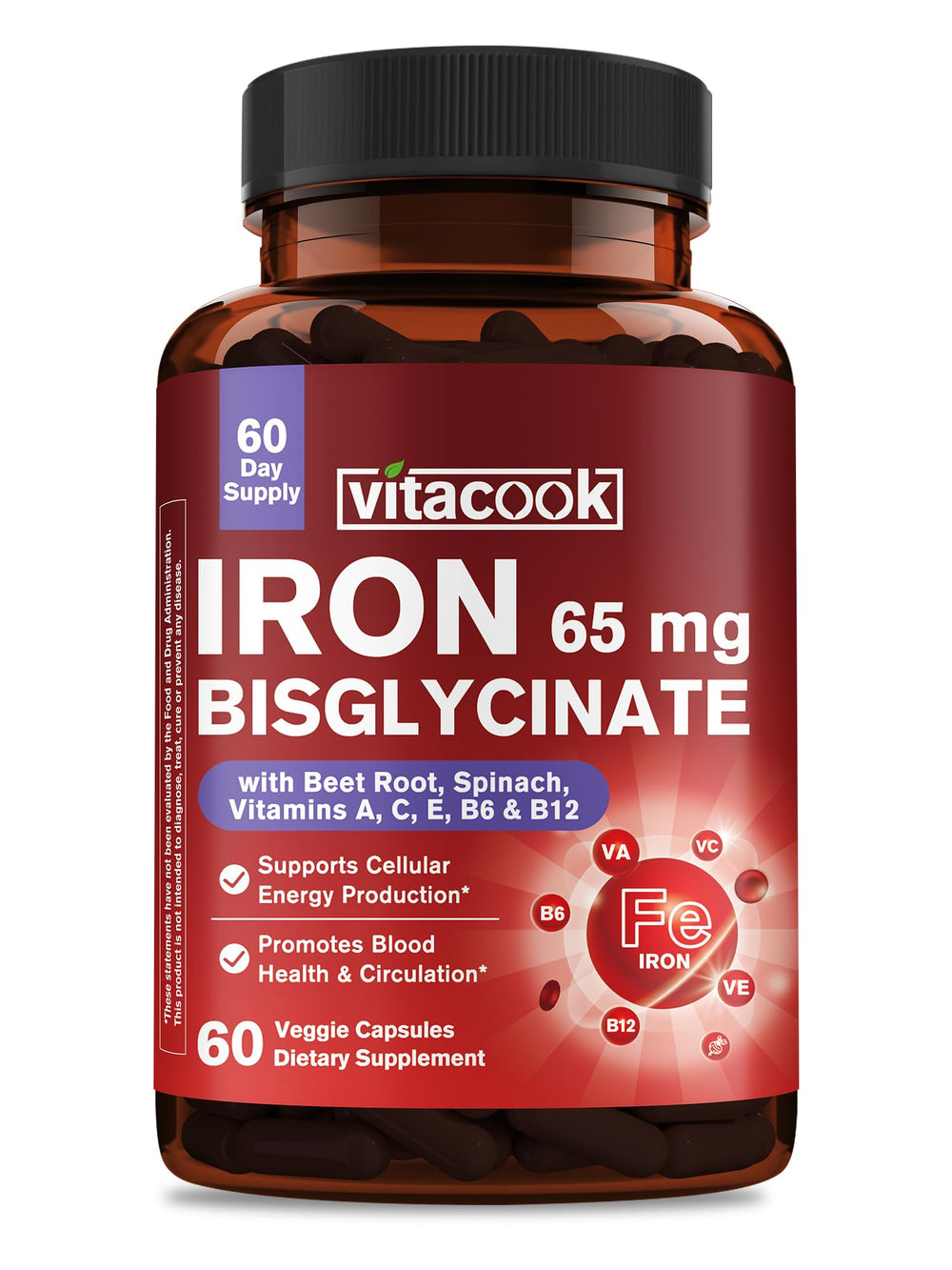 Ferrous bisglycinate iron capsule – 65 mg per capsule