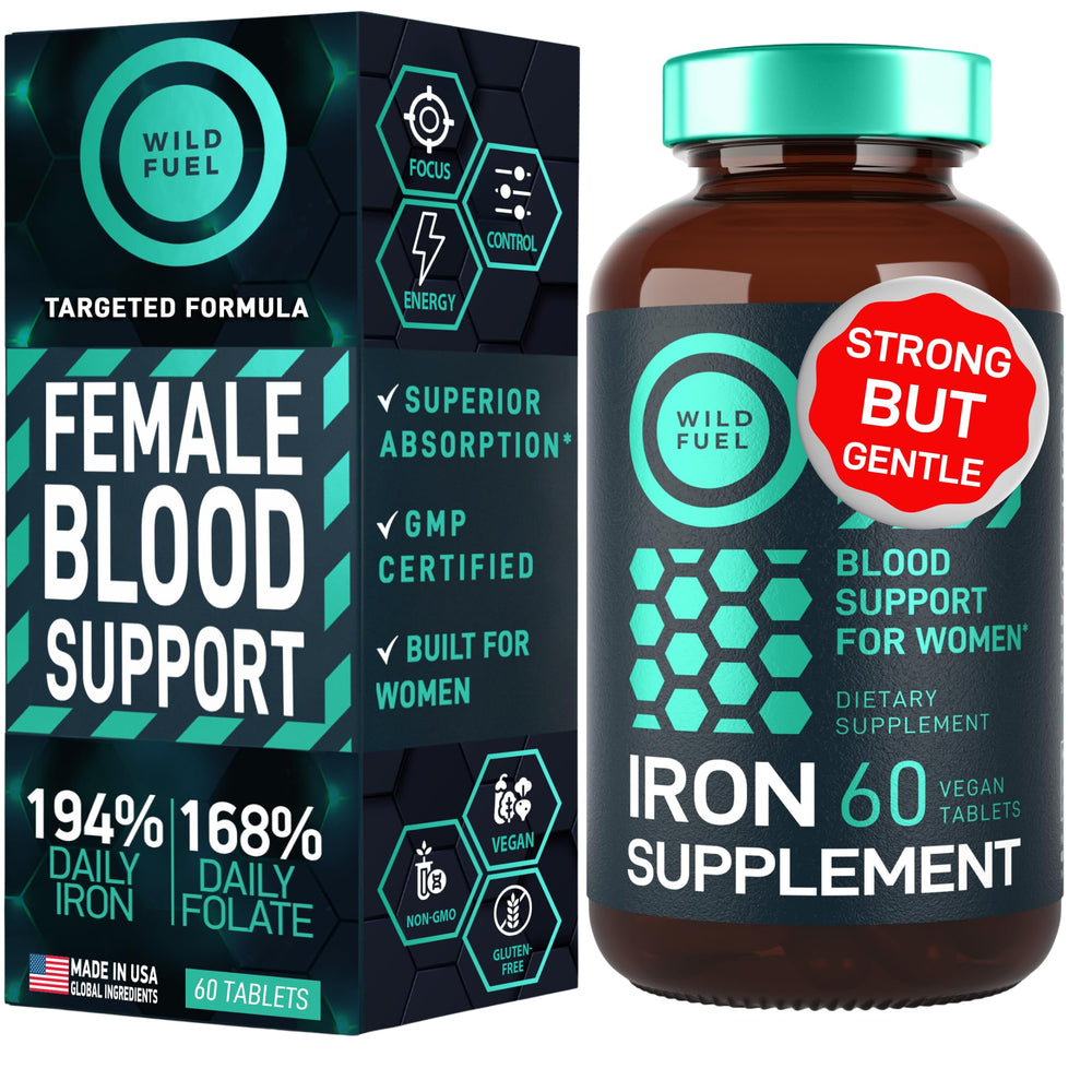 Front view of Iron Supplement for Women with Folic Acid bottle