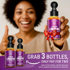 Dropper releasing iron drops over a white background