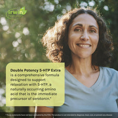 Three Irwin Naturals 5-HTP Extra bottles on a white background