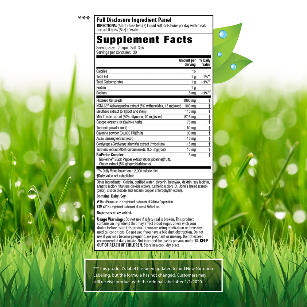 Bottle of Irwin Naturals Extra Strength Ashwagandha 60 softgels