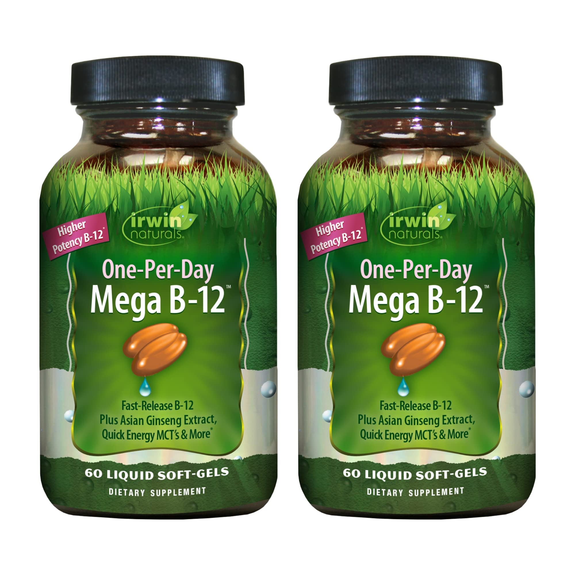 Irwin Naturals One-Per-Day Mega B12 1500mcg methylcobalamin bottle label