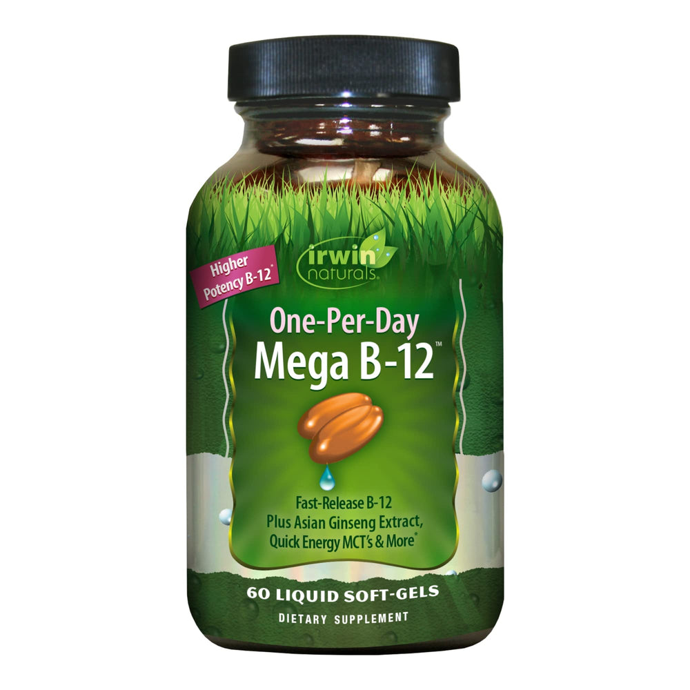 Irwin Naturals One-Per-Day Mega B-12 1500mcg bottle and label