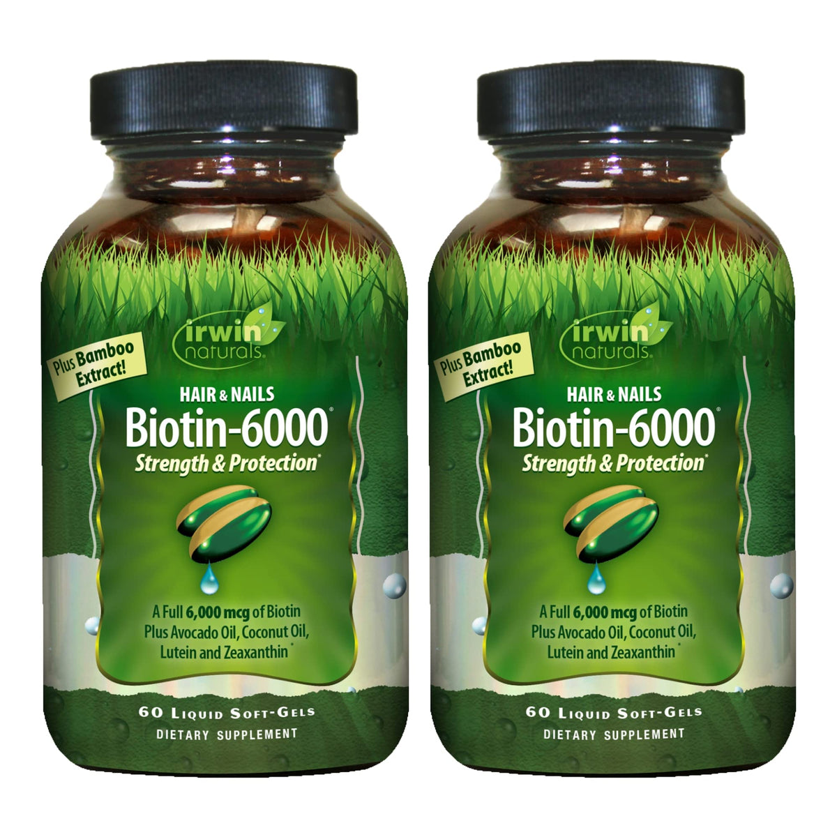 Irwin Naturals Biotin-6000-60 Liquid Soft-Gels Pack of 2 hero image