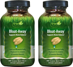 Front view of Irwin Naturals Bloat-Away bottle (60 soft-gels, pack of 2)