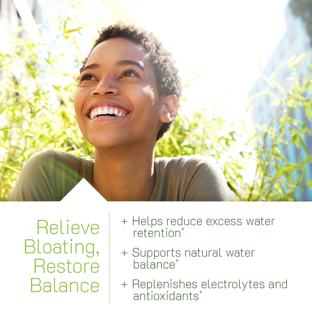 Irwin Naturals Bloat-Away soft-gels close-up showcasing electrolyte-rich formula.