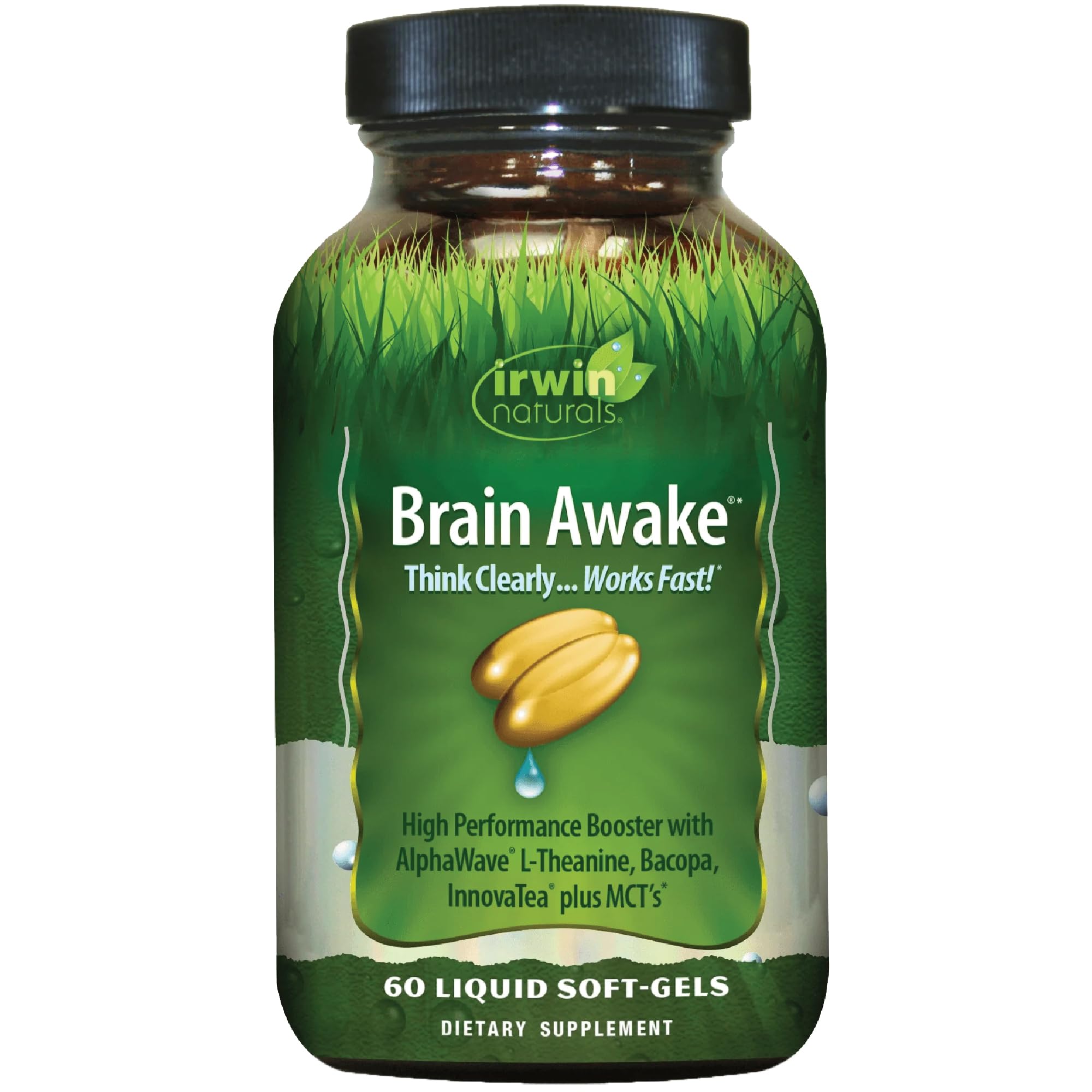 Irwin Naturals Brain Awake bottle and label