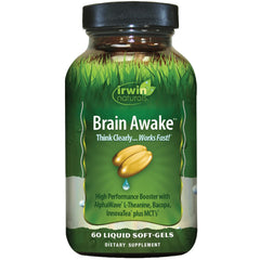 Irwin Naturals Brain Awake bottle and label