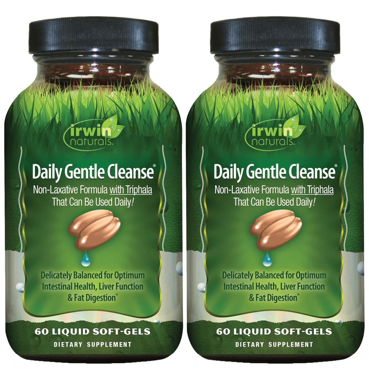 Irwin Naturals Daily Gentle Cleanse bottle front for daily digestive support.