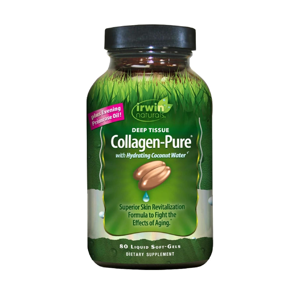 Irwin Naturals Deep Tissue Collagen-Pure 80 Softgels bottle and packaging