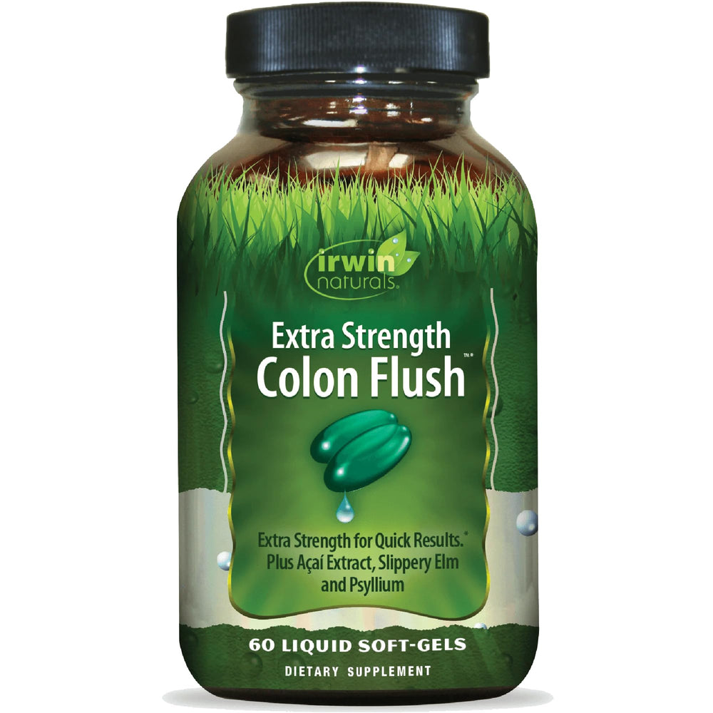 Irwin Naturals Colon Flush bottle with soft-gels for gentle digestive support