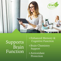 Back label of Irwin Naturals Ginkgo Smart bottle showing supplement facts