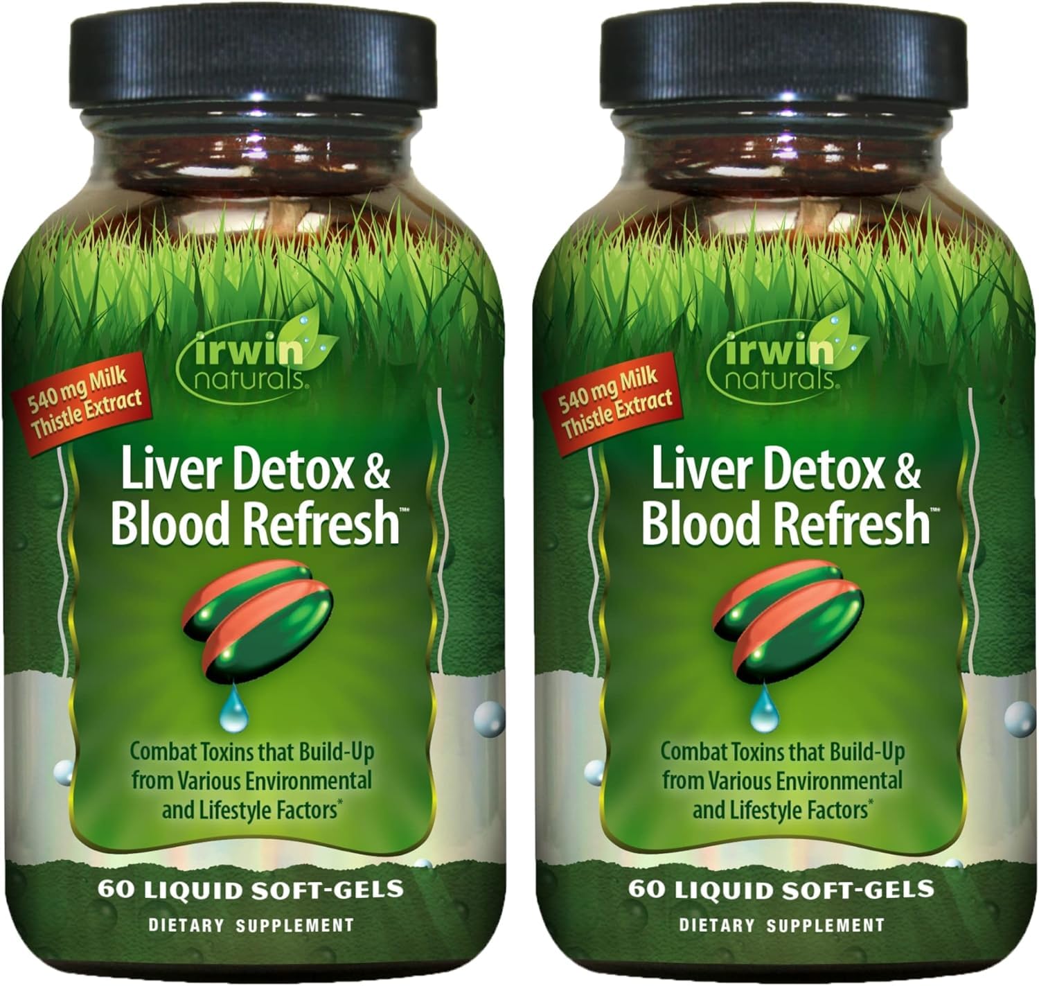 Irwin Naturals Liver Detox bottle view for easy daily wellness support.