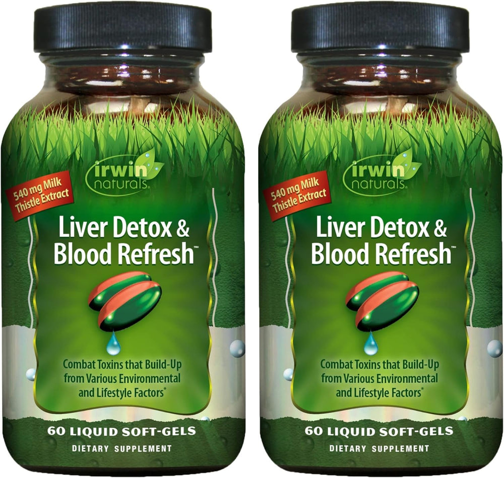 Irwin Naturals Liver Detox bottle view for easy daily wellness support.