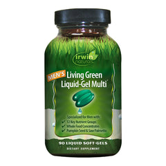 Irwin Naturals Men's Living Green Liquid-Gel Multi bottle with 90 softgels
