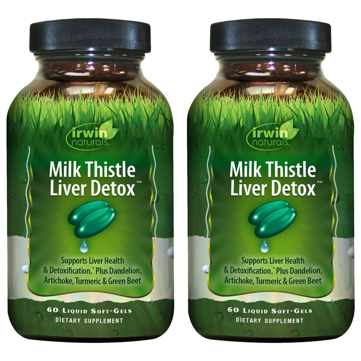 Irwin Naturals Milk Thistle Liver Detox bottle and packaging (pack of 2)