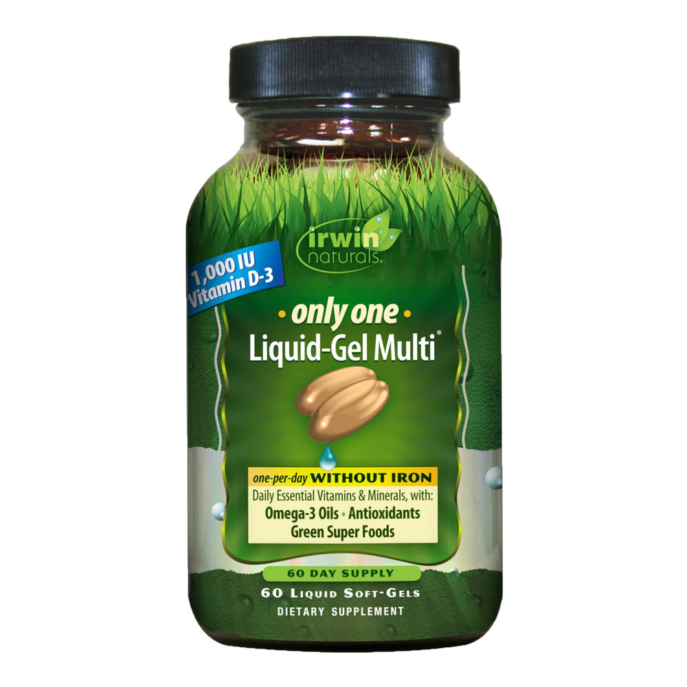 Bottle of Irwin Naturals Only One Liquid-Gel Multi with 60 softgels