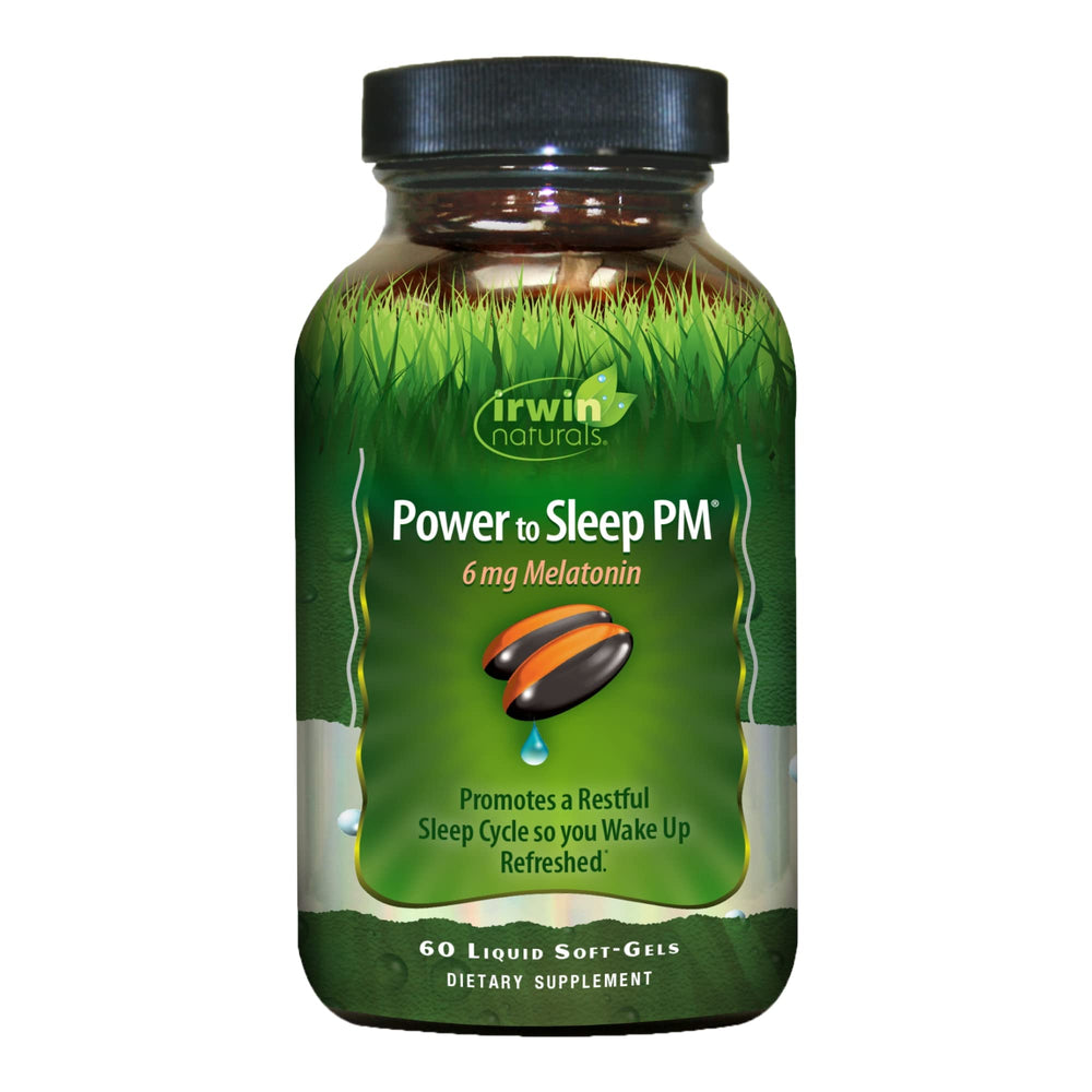 Irwin Naturals Power to Sleep PM bottle and packaging