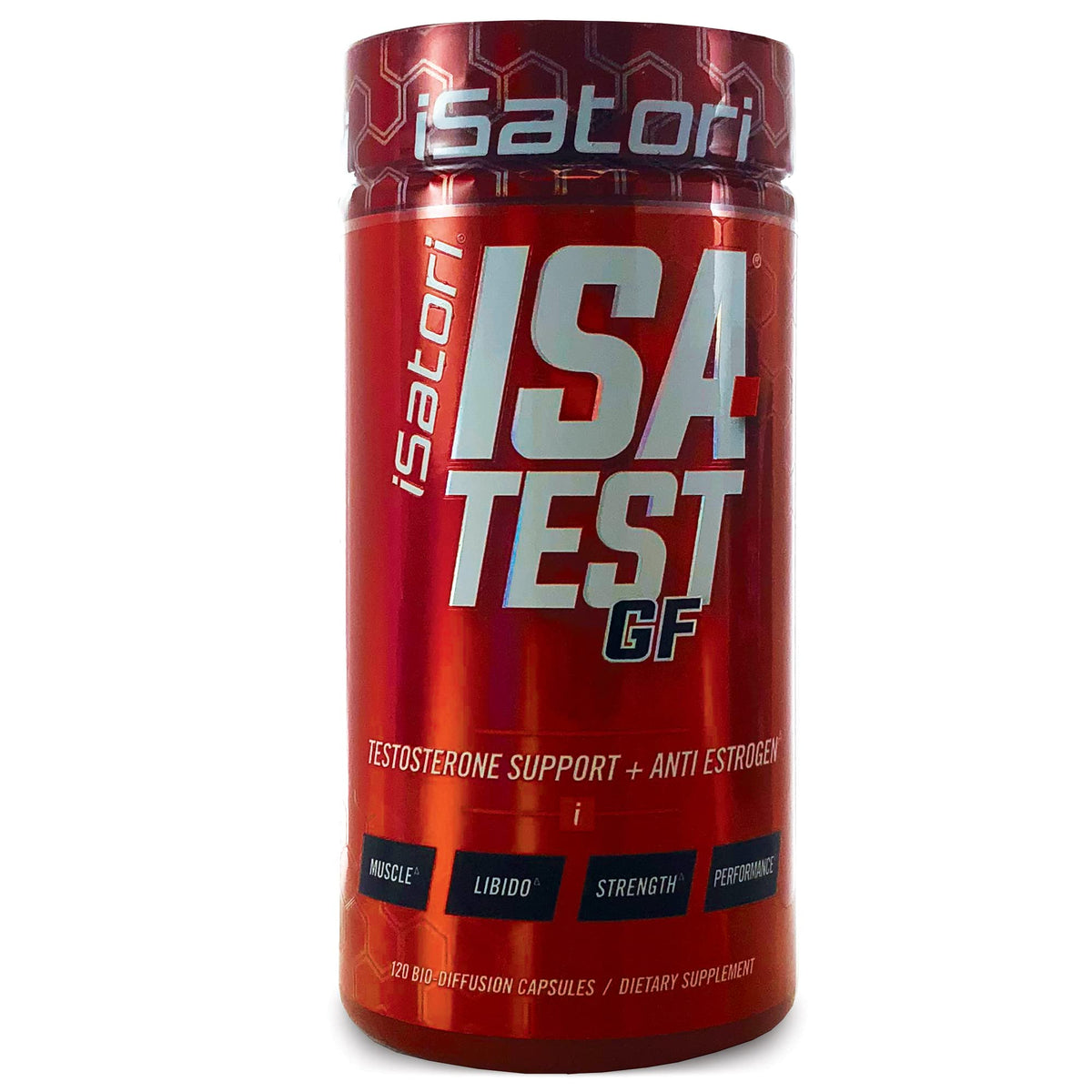 Front view of iSatori ISA-Test GF 120-capsule bottle