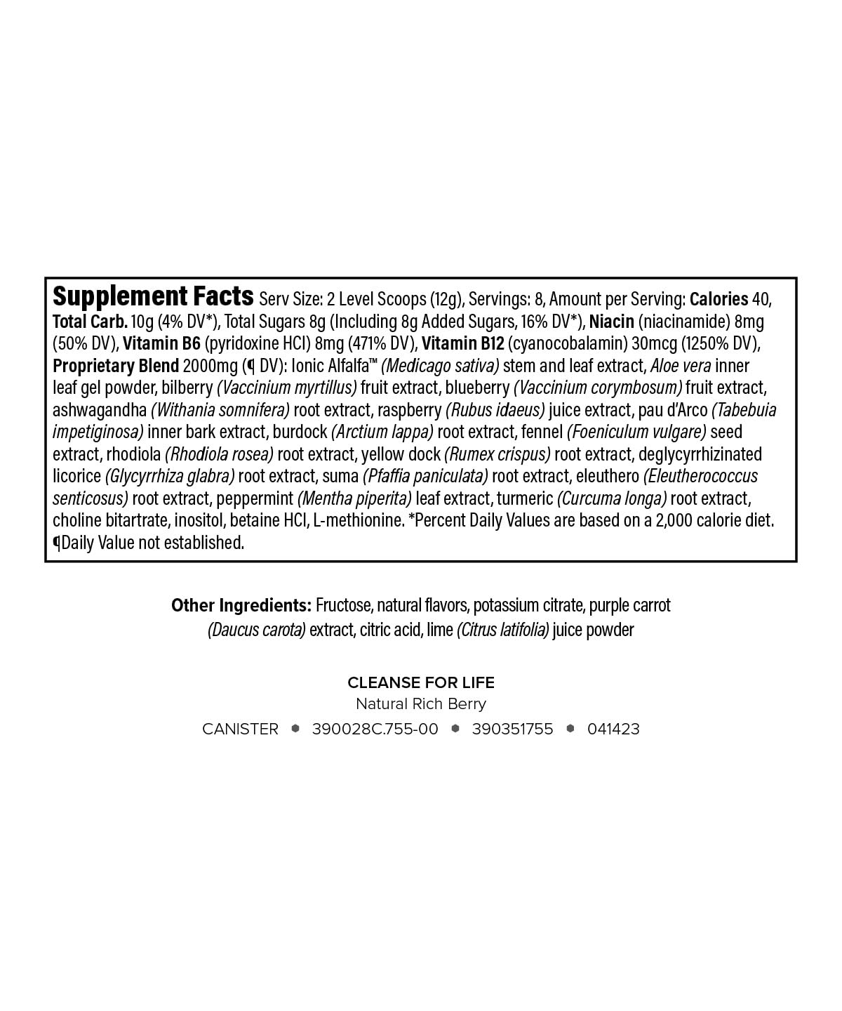 Isagenix Cleanse for Life natural berry flavor close-up highlights refreshing daily cleanse.