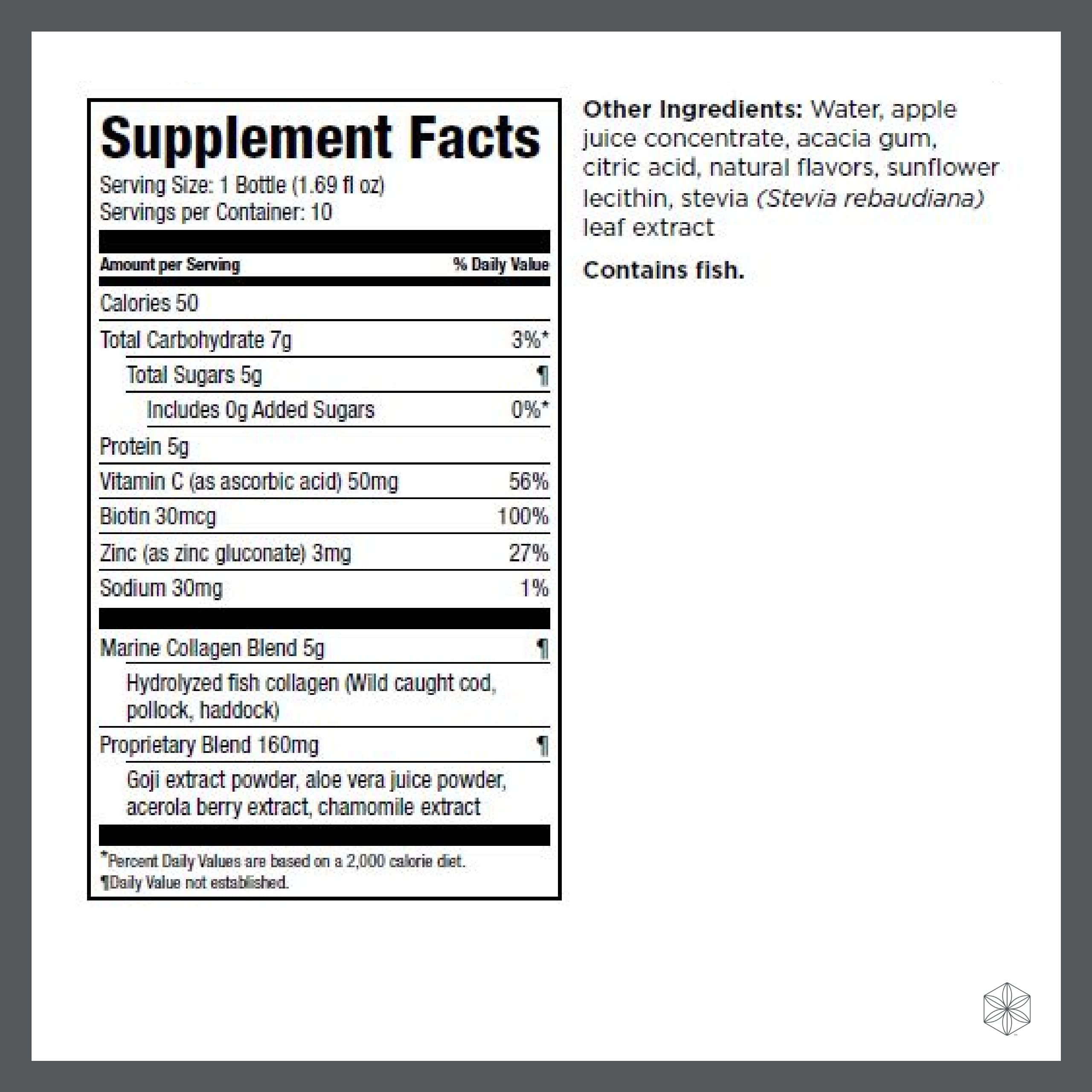 Isagenix Collagen Elixir bottle – back label with ingredients