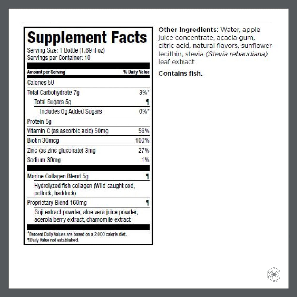 Isagenix Collagen Elixir bottle – back label with ingredients